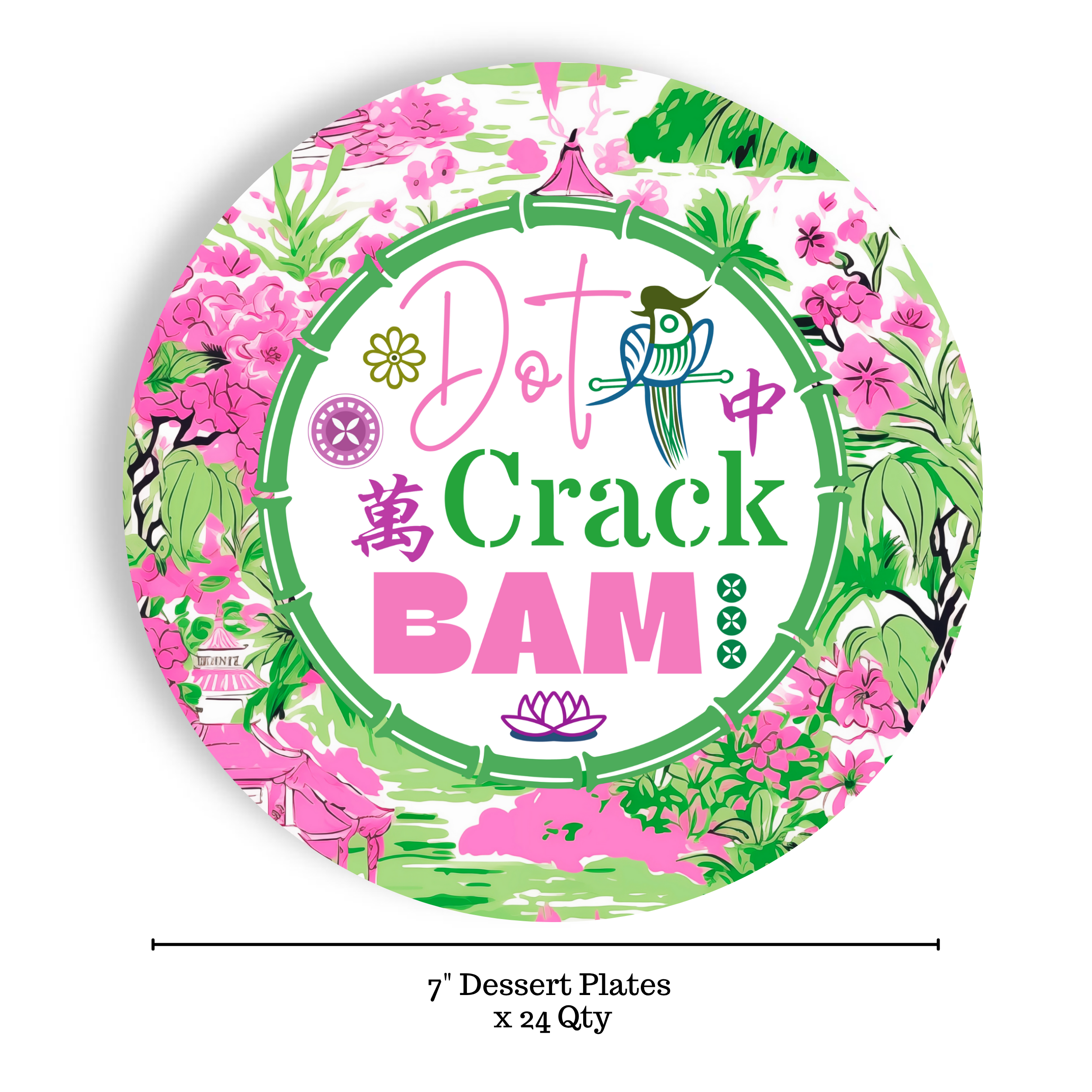 Mahjong Menu 24ct 7" Paper Plates– App/Dessert Separates