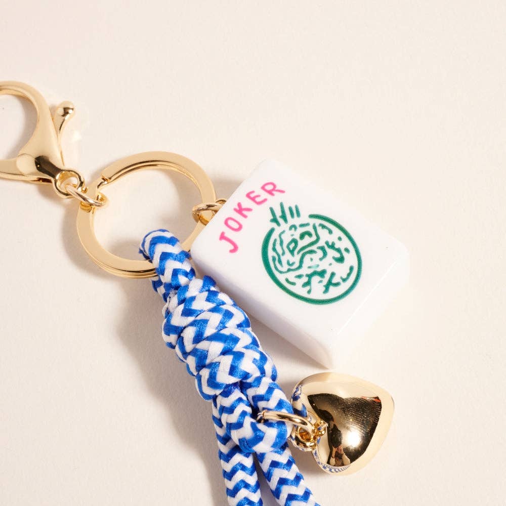Mahjong Tile Charm Keychain | Mahjong Gift for Women | Paracord Bag Charm with Heart AccentMahjong Tile Charm Keychain | Mahjong Gift for Women | Paracord Bag Charm with Heart Accent