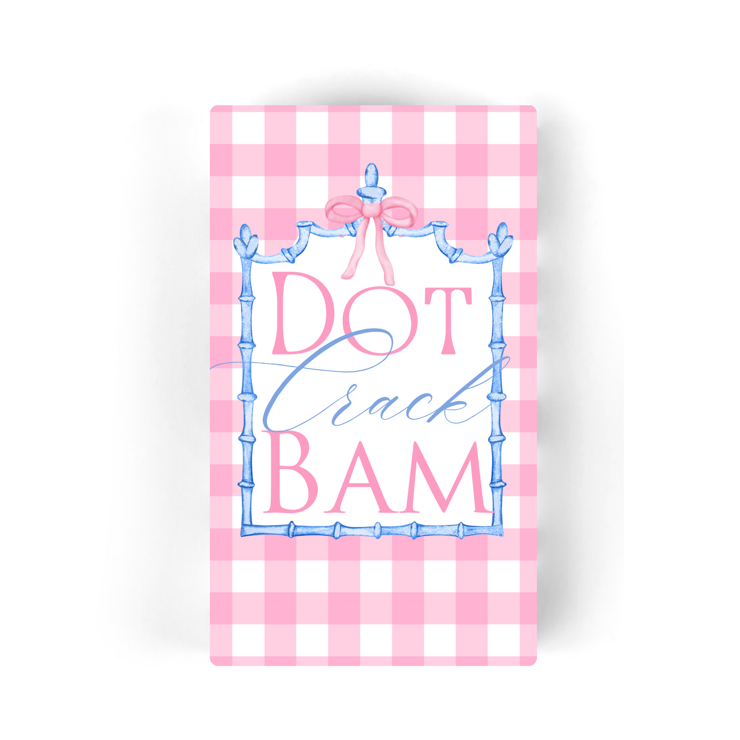 Mahjong Pink Plaid "Dot Crack Bam" 24ct Guest Napkins 3-ply